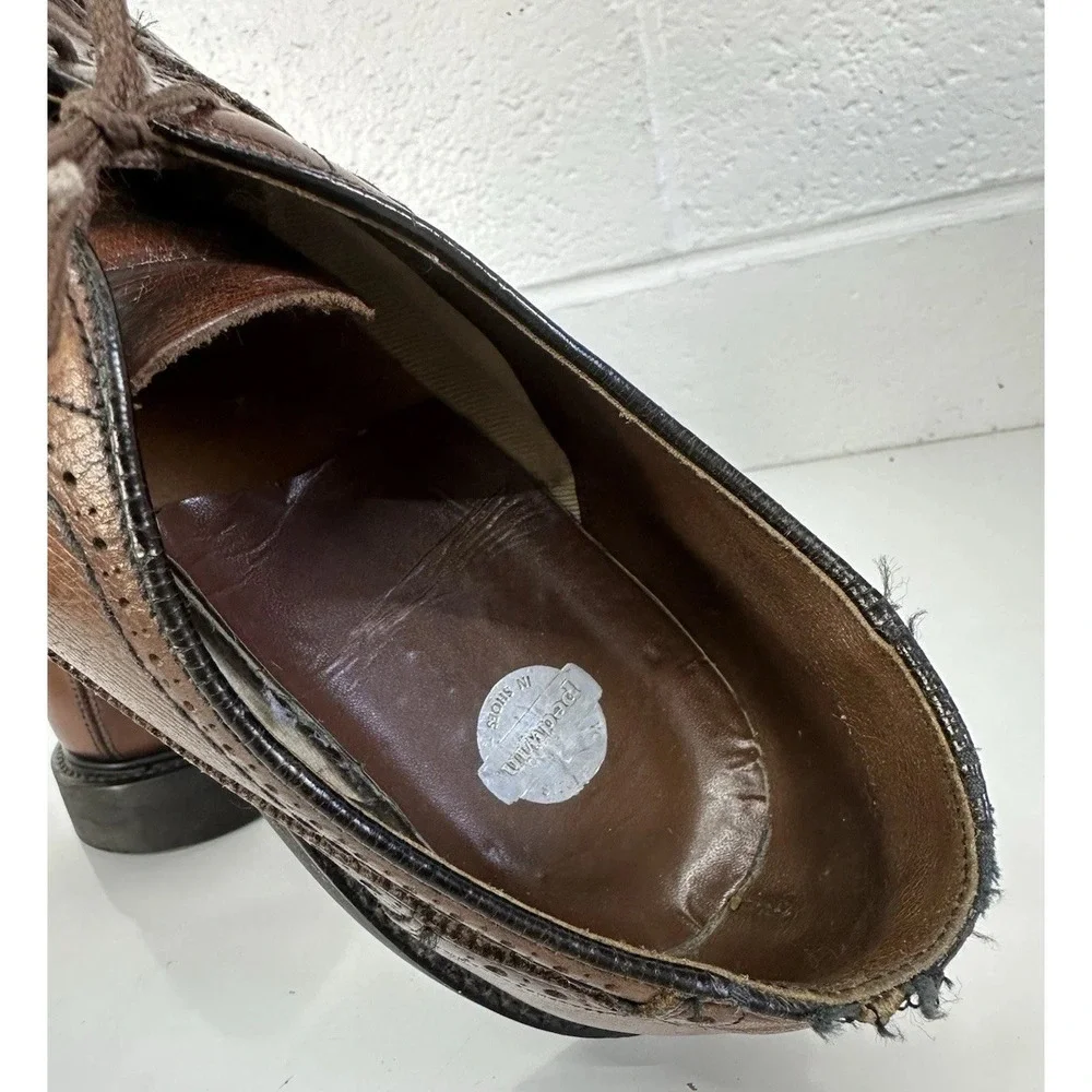 VTG 60s Pedwin Brown Leather Longwing Boucher‎ Gunboat Dress Shoes / Men's 10.5